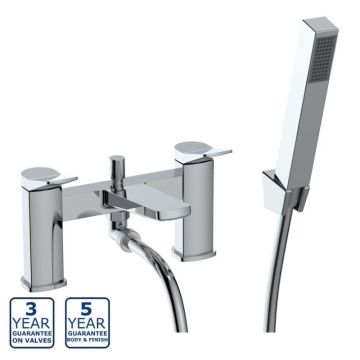 Serene Nanci Deck Mounted Bath Shower Mixer with Kit - Chrome