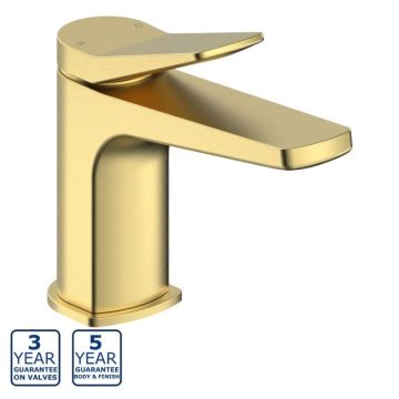 Serene Nanci Mono Basin Mixer with Click Clack Waste - Brushed Brass