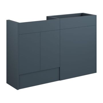 Serene Chester 1236mm Basin & Toilet Unit Pack - Grey / Matt Arley Blue