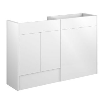 Serene Chester 1236mm Basin & Toilet Unit Pack - Grey / White Gloss