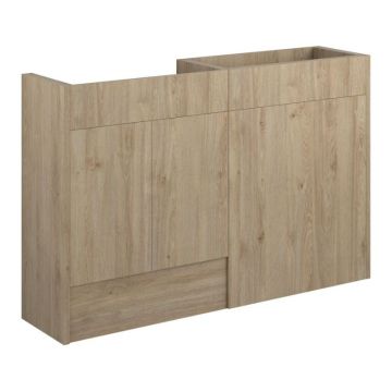 Serene Chester 1236mm Basin & Toilet Unit Pack - Oak / Havana Oak