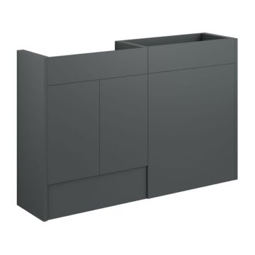Serene Chester 1236mm Basin & Toilet Unit Pack - Oak / Matt Graphite Grey