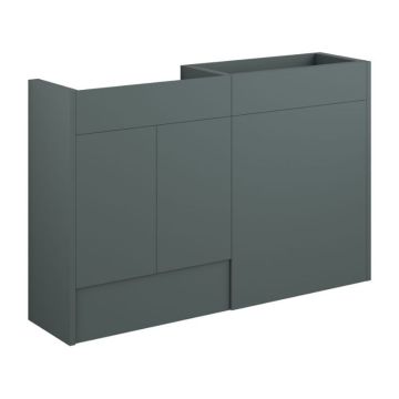 Serene Chester 1236mm Basin & Toilet Unit Pack - Oak / Matt Green