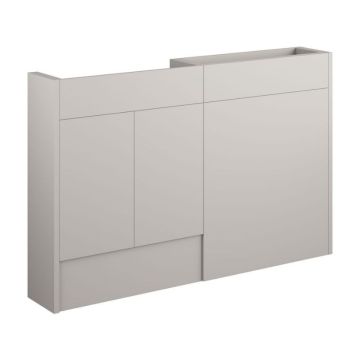 Serene Chester 1236mm Slim Depth Basin & Toilet Unit Pack - Grey / Matt Dove Grey