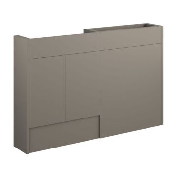 Serene Chester 1236mm Slim Depth Basin & Toilet Unit Pack - Grey / Matt Stone