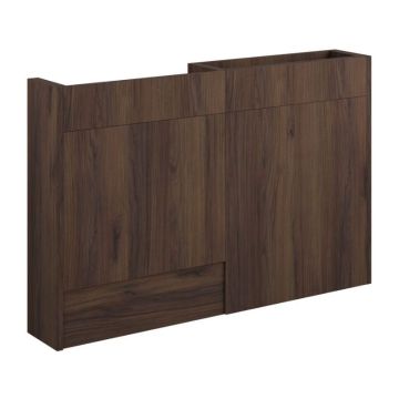 Serene Chester 1236mm Slim Depth Basin & Toilet Unit Pack - Grey / Warm Walnut