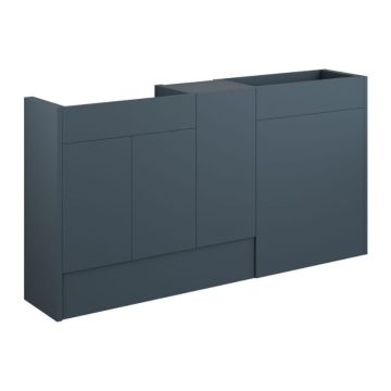 Serene Chester 1536mm Basin & Toilet & 1 Door Unit Pack - Grey / Matt Arley Blue