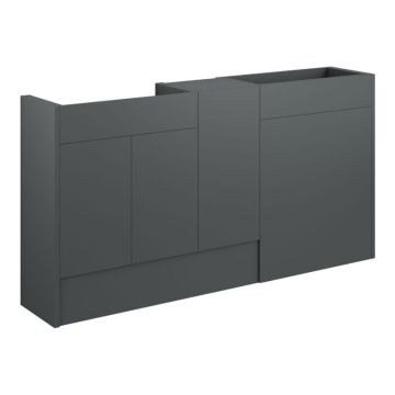 Serene Chester 1536mm Basin & Toilet & 1 Door Unit Pack - Grey / Matt Graphite Grey