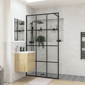 Serene Optimum Black Framed Wetroom Panel 760mm