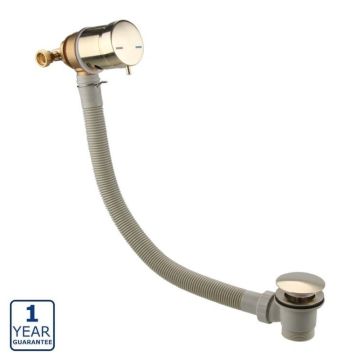 Serene Overflow Bath Filler with Integrated Valve - Brushed Brass