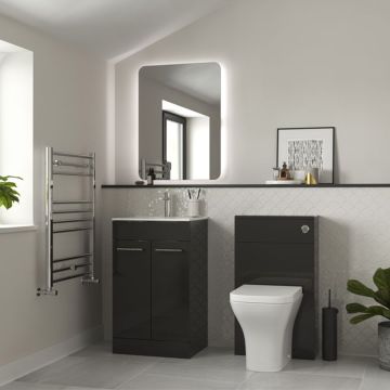 Serene Oxford 510mm Anthracite Furniture Pack With Chrome Finishes