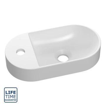 Serene Porto 380mm x 320mm Mini Resin Washbowl - White