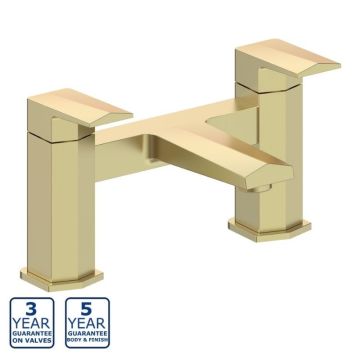 Serene Rhoda Deck Mounted Bath Filler - Brushed Brass