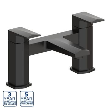Serene Rhoda Deck Mounted Bath Filler - Matt Black