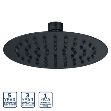 Serene Round Fixed Showerhead 250mm - Matt Black