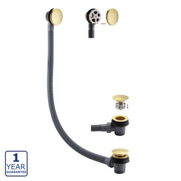 Serene Sprung Bath Waste & Overflow - Brushed Brass