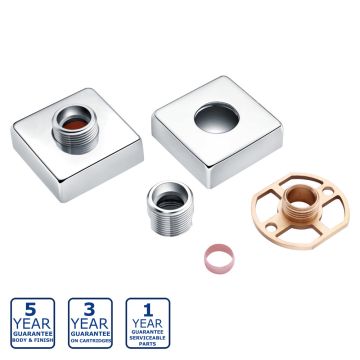Serene Square Exposed Shower Valve Fast Fitting Kit - Pair
