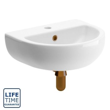 Serene Toulouse 450mm 1 Tap Hole Cloakroom Basin & Bottle Trap - Brushed Bronze