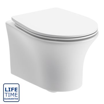 Serene Turin Wall Hung Rimless Toilet & Soft Close Seat