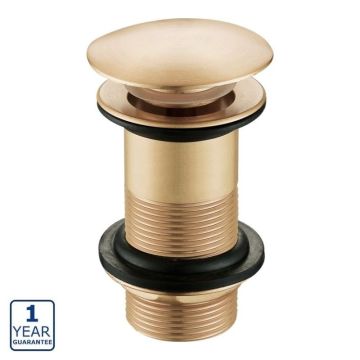 Serene Unslotted Mushroom Click Clack Basin Waste 1 1/4'' - Brushed Bronze