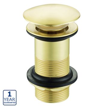 Serene Unslotted Mushroom Click Clack Basin Waste 1 1/4'' - Brushed Brass