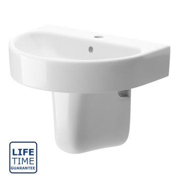 Serene Verona 555mm 1 Tap Hole Basin & Semi Pedestal
