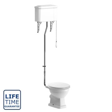 Serene Florence High Level WC & Kensington Satin White Wood Effect Seat