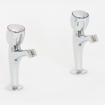 Skara Pair of High Neck Basin Taps - Chrome