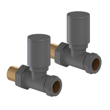 Tissino Straight Radiator Valves Pair - Anthracite