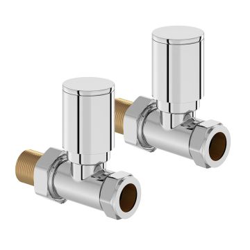 Tissino Straight Radiator Valves Pair - Chrome