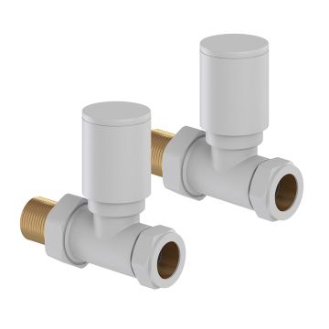 Tissino Straight Radiator Valves Pair - Mont Blanc