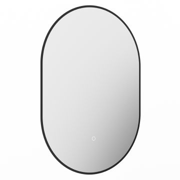 Tissino Terzo Backlit LED Mirror with Demister & Double Touch Sensor 600mm x 850mm - Matt Black