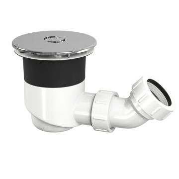 TOP-FIX 90mm Shower Tray Waste with Elbow - Chrome