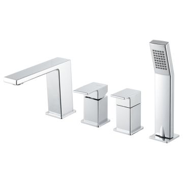 Vema Lys 4 Tap Hole Deck Mounted Bath/Shower Mixer Chrome