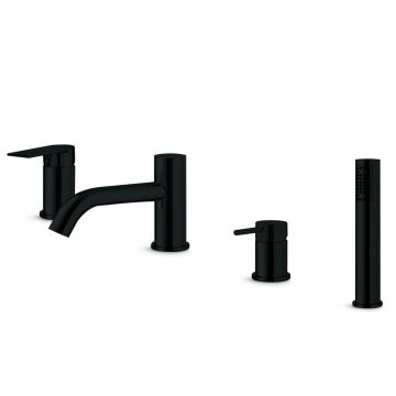 Vema Timea 4 Hole Bath Shower Mixer Set - Matt Black