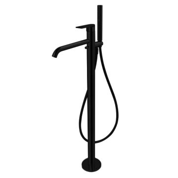 Vema Timea Floor Standing Bath Shower Mixer Set - Matt Black
