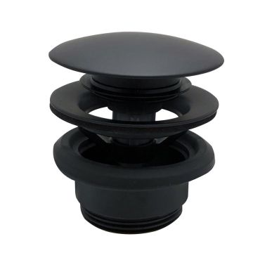 Vema Timea Push Button Slotted Basin Waste 1 1/4" - Matt Black