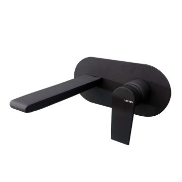 Vema Timea Wall Mounted Basin Mixer - Matt Black