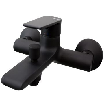 Vema Timea Wall Mounted Bath Mixer Shower Set - Matt Black