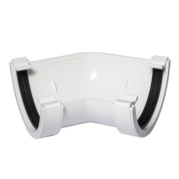 White 112mm Half Round 135 Degree Gutter Angle