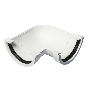 White 112mm Half Round 90 Degree Gutter Angle