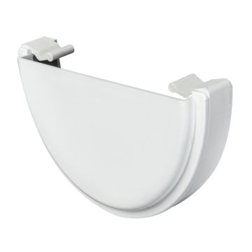 White 112mm Half Round External Stopend