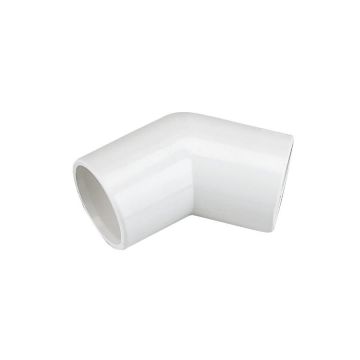 White 21.5mm Solvent Overflow 135 Degree Bend