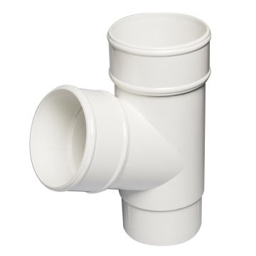 White 68mm Round Rain Water 112 Degree Branch