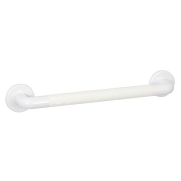 White Plastic Fluted Grab Rail 300mm Long 35mm Diameter