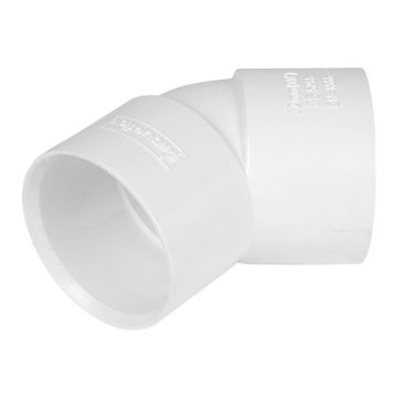 White 40mm Solvent 135 Degree Bend