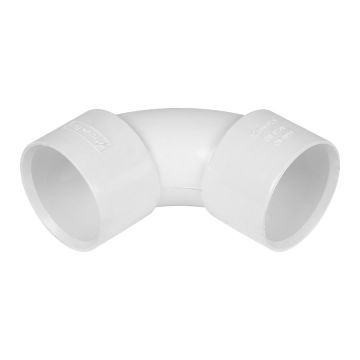 White 40mm Solvent 90 Degree Swept Bend