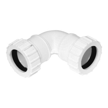 White 50mm Universal Waste 90 Degree Elbow
