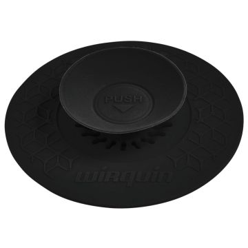 Wirquin Black UPPY Universal 110mm Plug with Filter for Basin, Sink and Bath