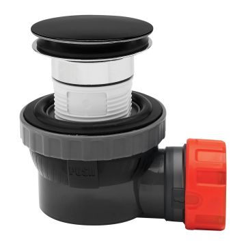 Wirquin Nano 6.7 Quick Clac Solid Dome Basin Waste - Black